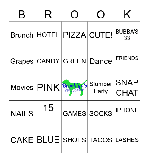Brooklyn's Secret Bingo Card