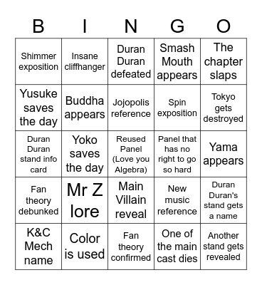 B2B Chapter 41 BINGO Card