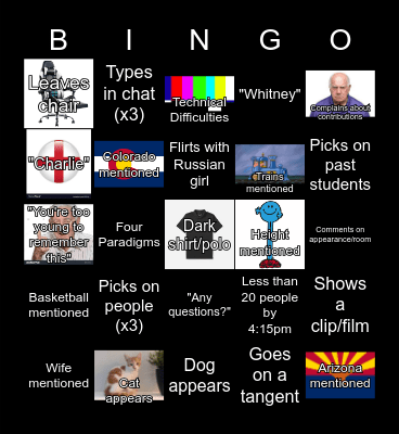 MA American West Bingo Card