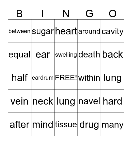 Rehab Careers Lesson 2 Bingo Card