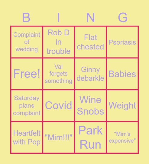 Easter Bingo Card