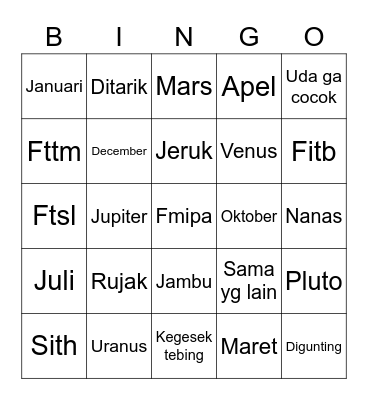 Bingo Card