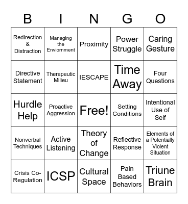 TCI Bingo Card