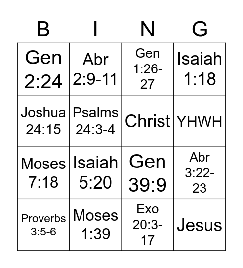 DM OT Scripture Review Bingo Card
