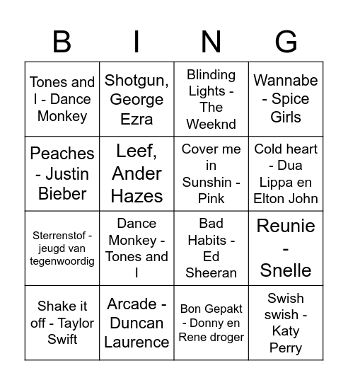 Paas muziek Bingo Card
