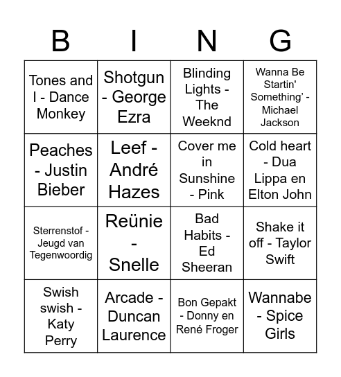 Paas Peijnen Pingo Bingo Card