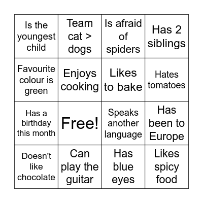 Bingo Card