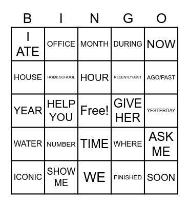 ASL BINGO Card