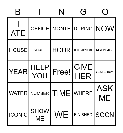 ASL BINGO Card