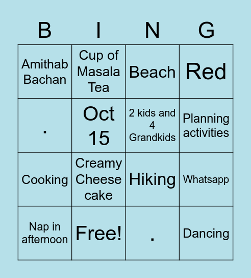 Get to know Bingo Card