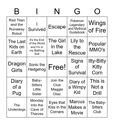 Book Fair Spring 2022 Bingo Card