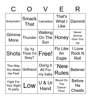 Coverall All 25 Squares Bingo Card