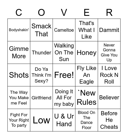 Coverall All 25 Squares Bingo Card