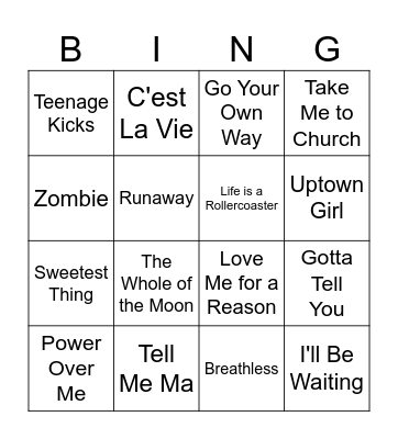 Party Bingo Card