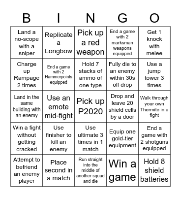 APEX BINGO Card
