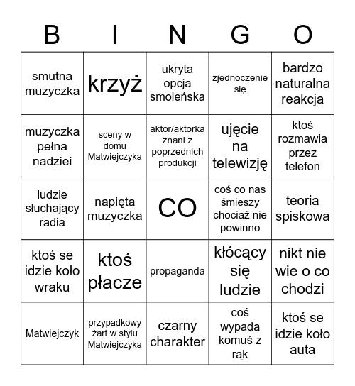 smoleński matwiejczyk Bingo Card