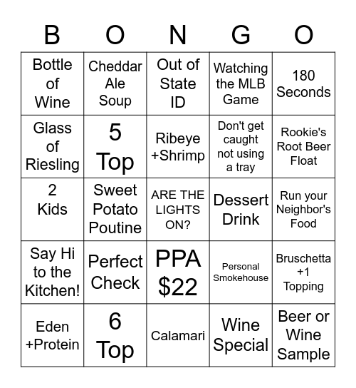 PPie Bingo #4 Bingo Card