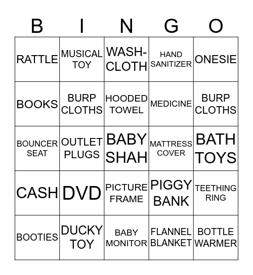 Baby SHAH-Wer Bingo Card