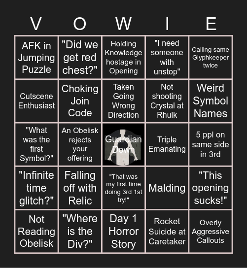 Vowsers Bingo Card