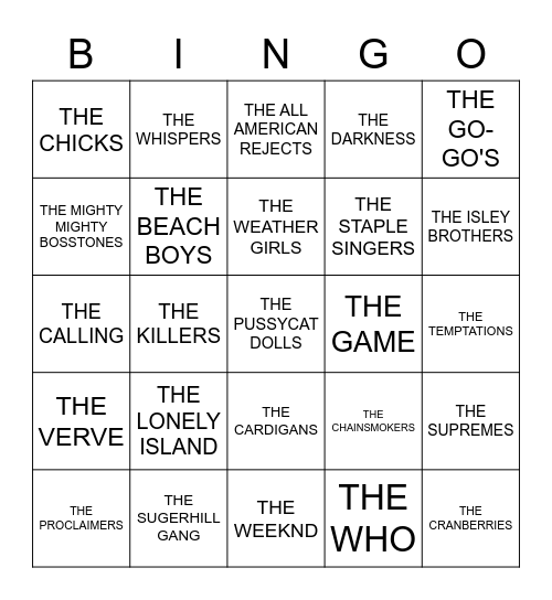 THE Bingo Card