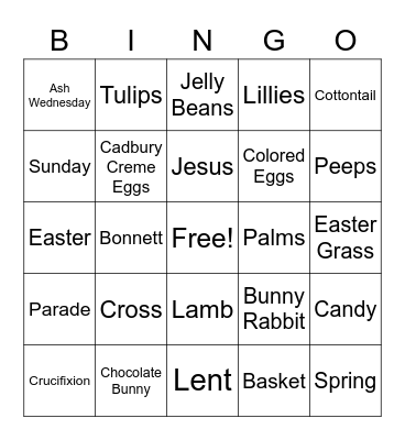 EASTER Bingo Card