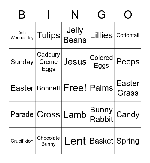 EASTER Bingo Card