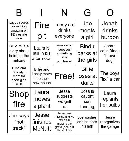 Commound Spring Bingo Card