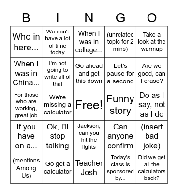 Lucas Conrad's Common Phrases Bingo Card