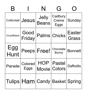 EASTER  Bingo Card