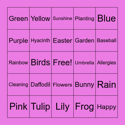 Spring Bingo Card