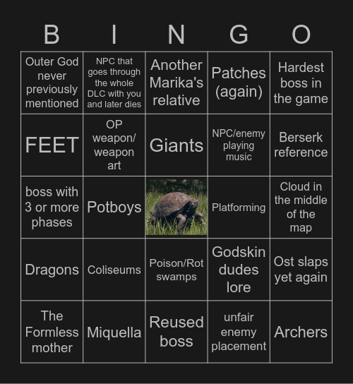 ELDEN RING DLC Bingo Card