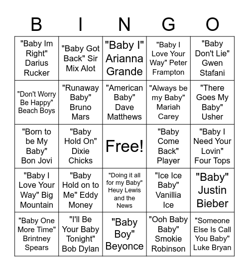 BABY SHOWER Bingo Card