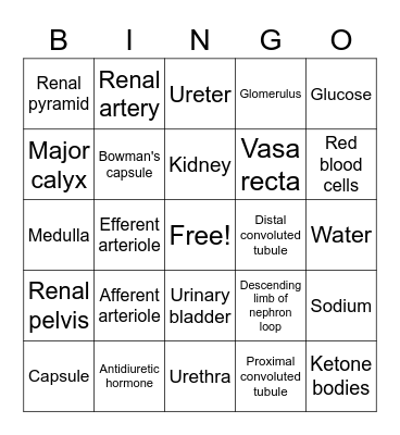 Dunston 142 Urinary Rappahannock CC Bingo Card
