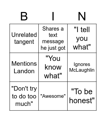 Jim Edmonds Broadcast Bingo Card