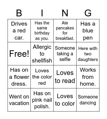 Mommy & Me Bingo Card