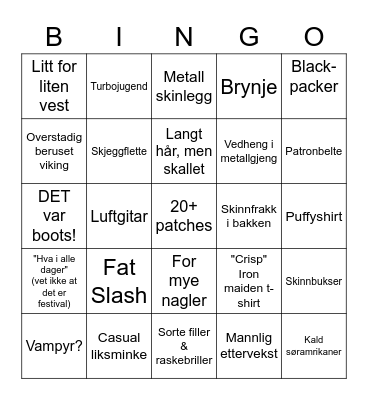Inferno Bingo 2022 Bingo Card