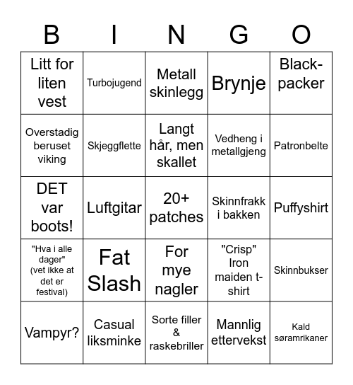 Inferno Bingo 2022 Bingo Card