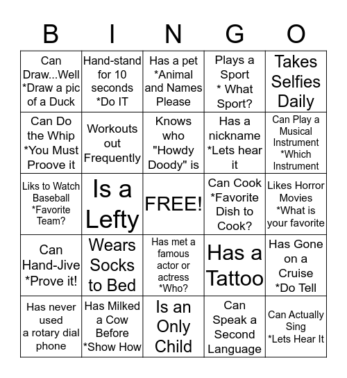 FITWIZE  BINGO Card