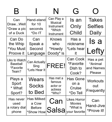 FITWIZE  BINGO Card