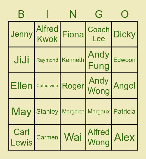 26th LT & Sub Com Bingo Card