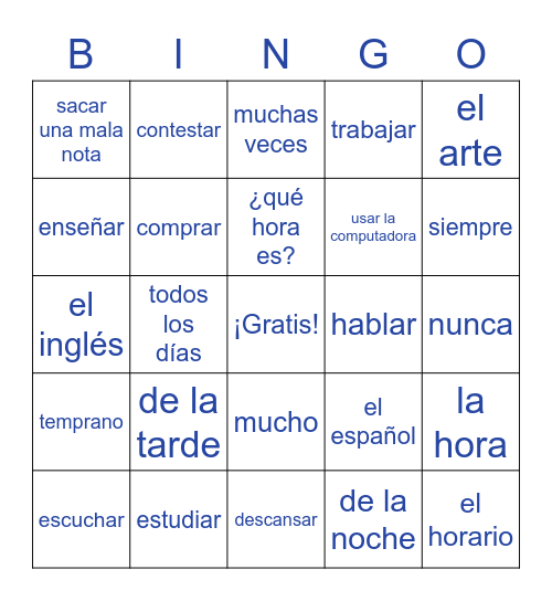 2.1 Vocab (w/ 1.1 review) Bingo Card