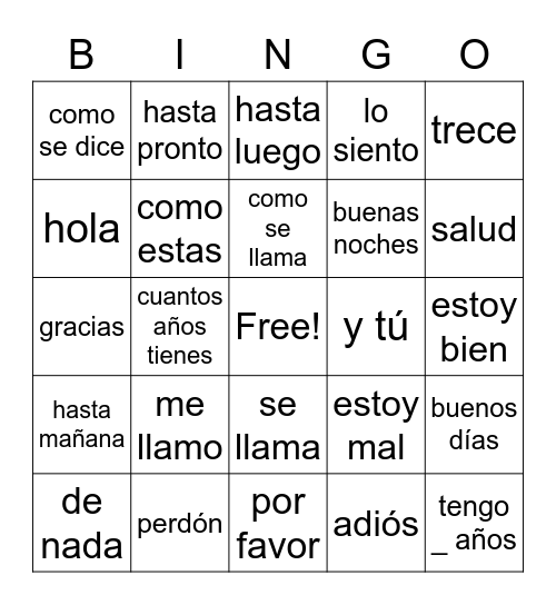 Greetings MS Exploratory U1 Bingo Card