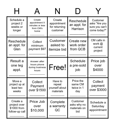 HH Bingo Card