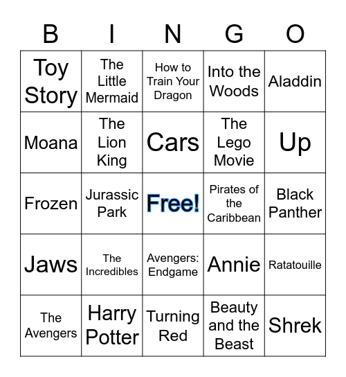 Movie Music Bingo Card