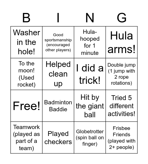 SEL Friday! Bingo Card