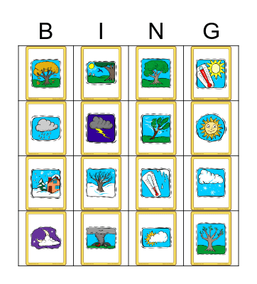 SEASONS AND WEATHER Bingo Card