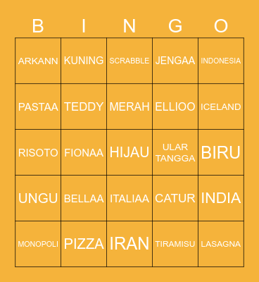 hauramania Bingo Card