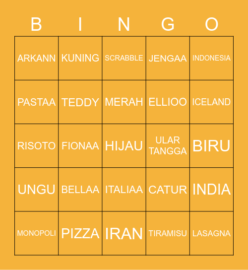 hauramania Bingo Card