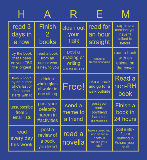 RHU BINGO Card