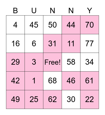 Happy Easter! Bingo Card